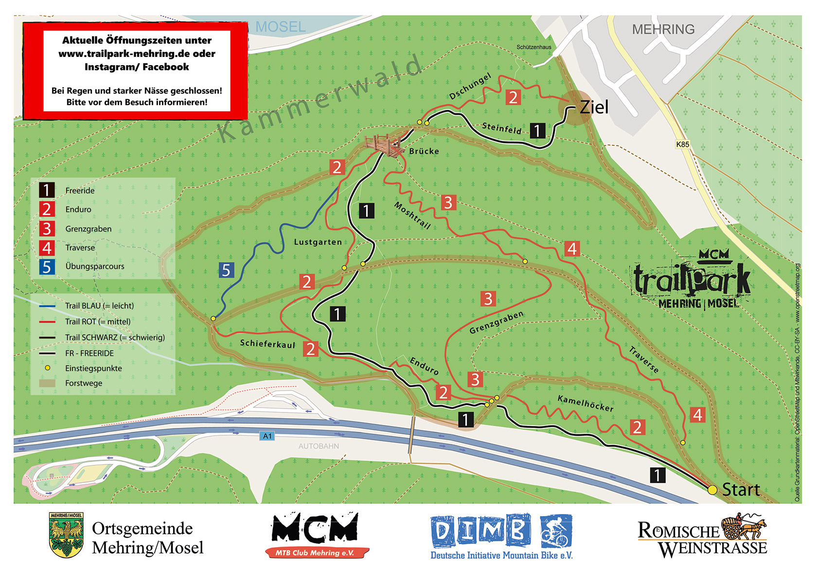 Übersicht Karte Trailpark Mehring Übersicht Karte Trailpark Mehring